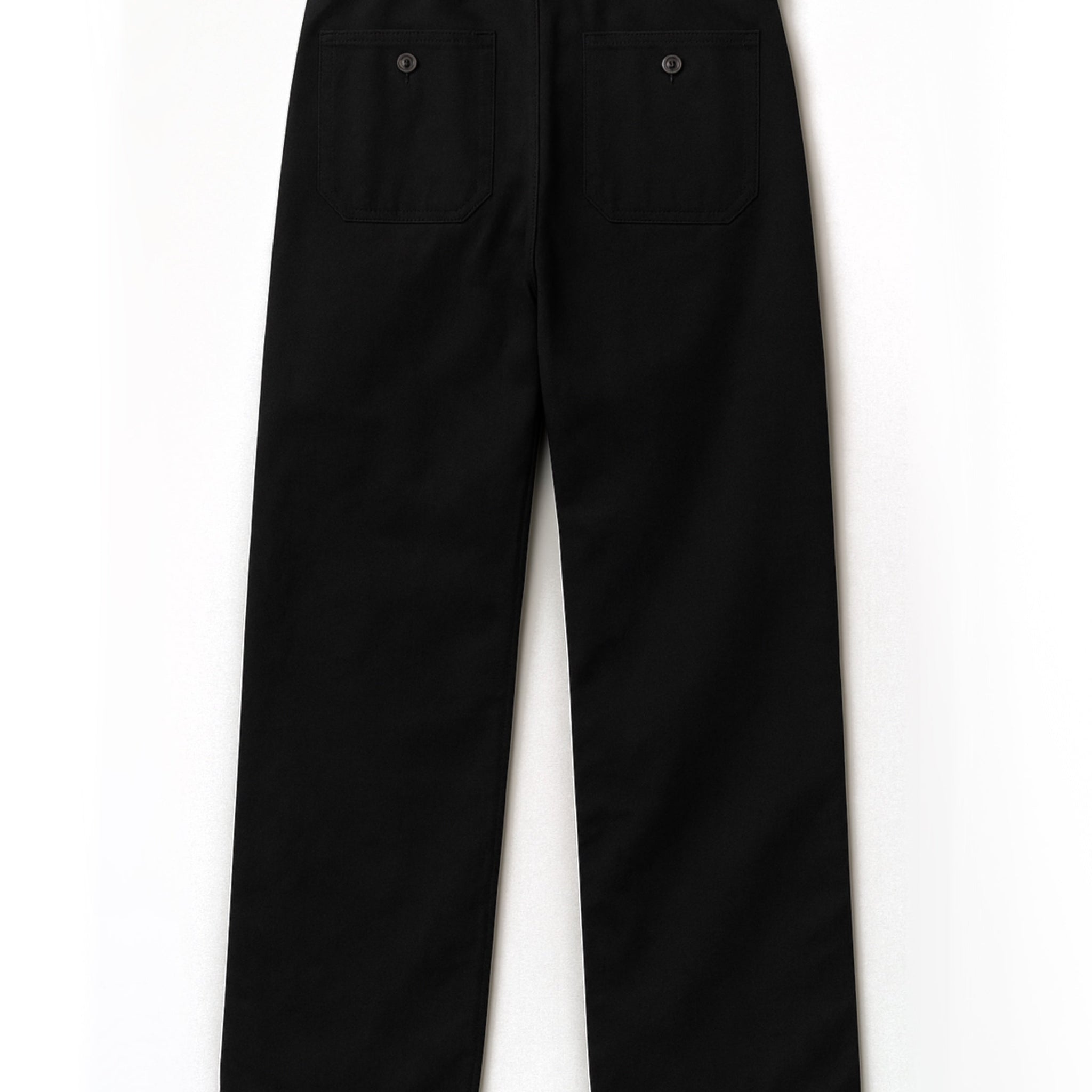 Black Cotton Straight Fit Trousers