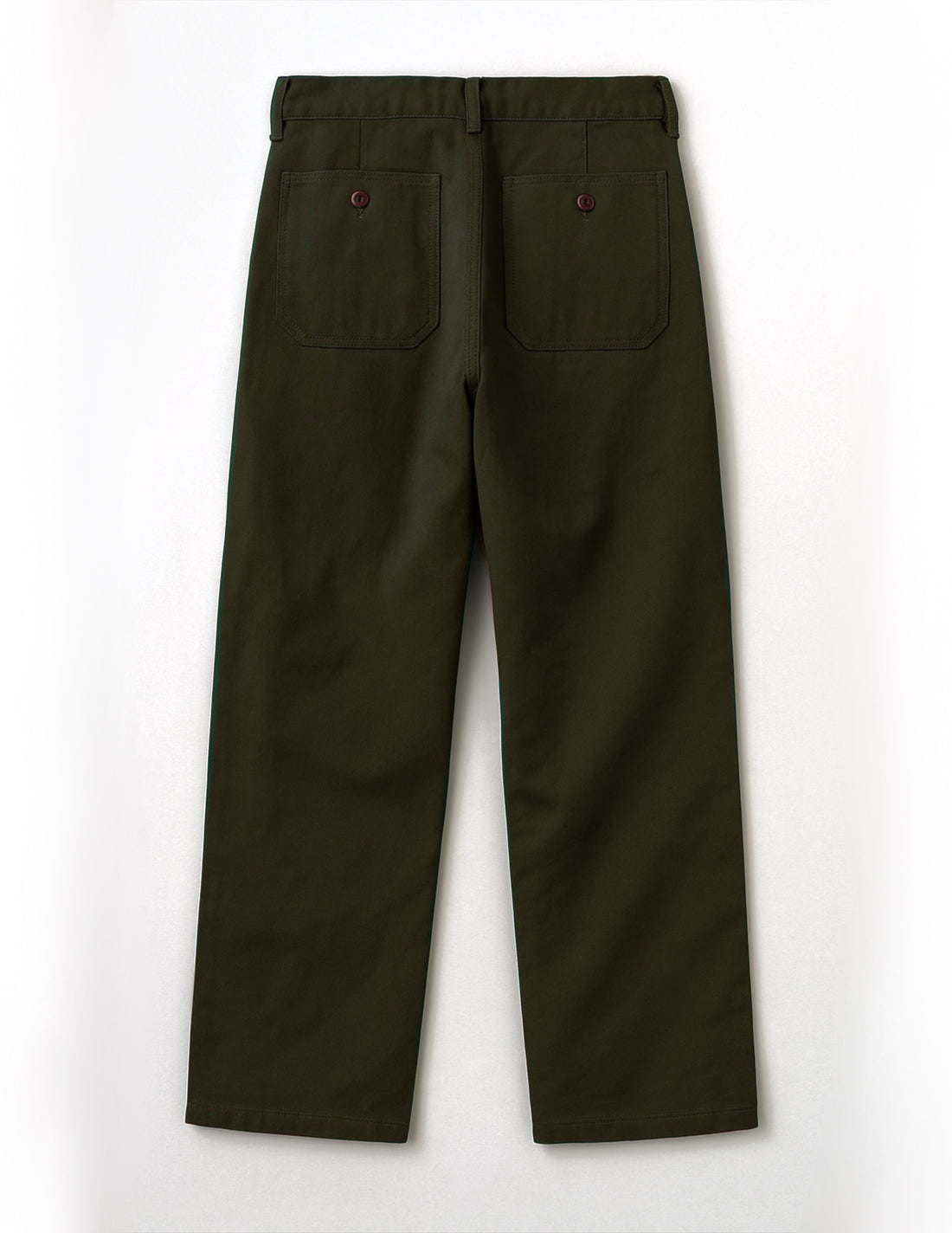 Green Cotton Straight Fit Trousers
