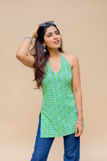 Aisha Halterneck Corset Kurti