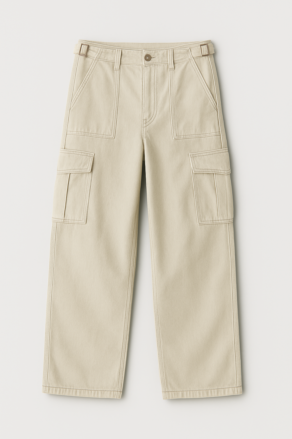 Beige Adjustable Cargos