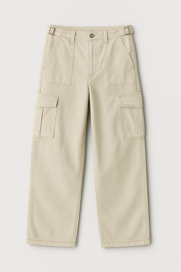 Beige Adjustable Cargos