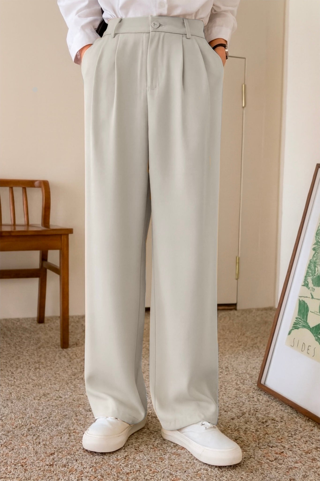 Relaxed Beige Pants