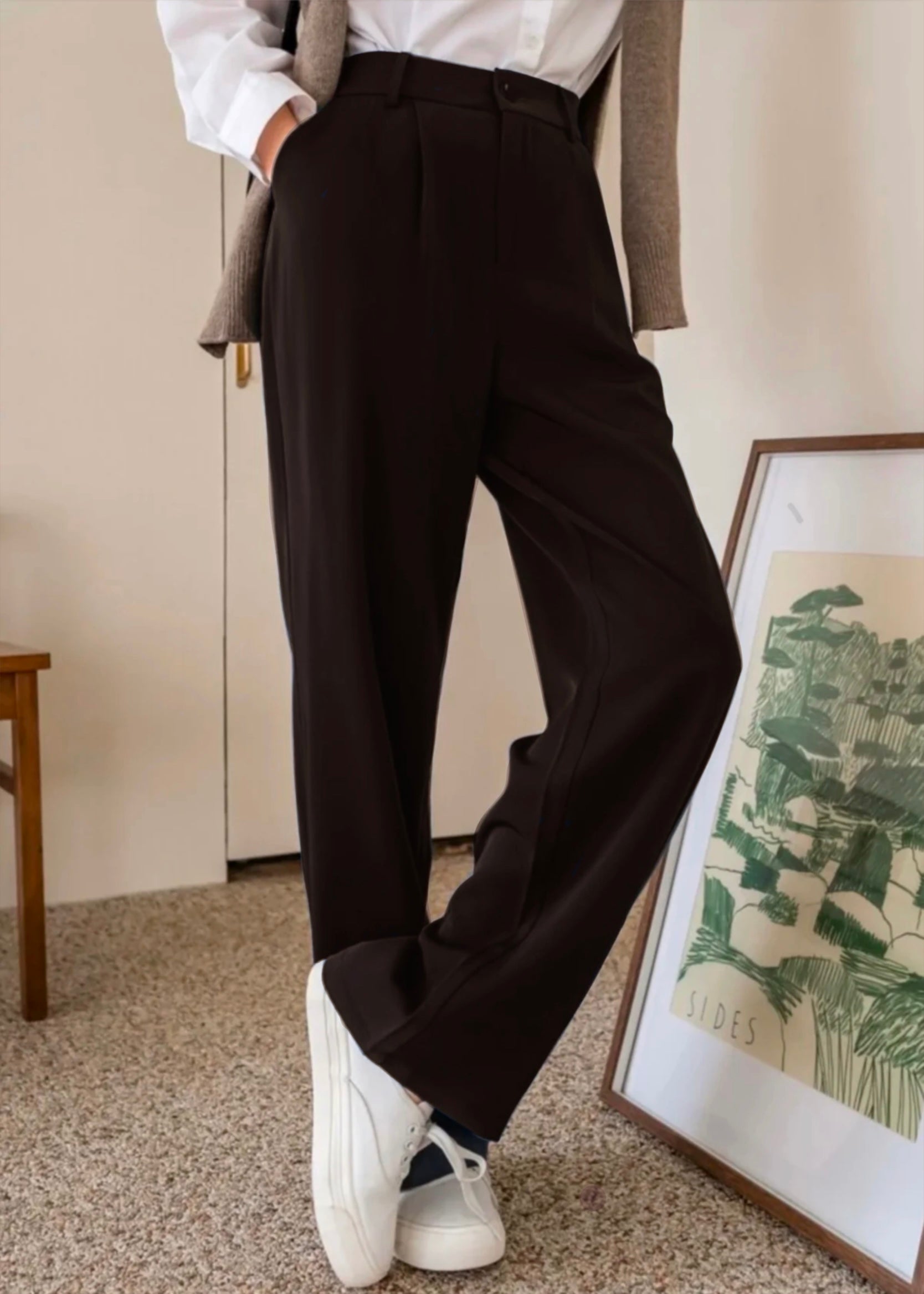 Relaxed Smoky Brown Pants