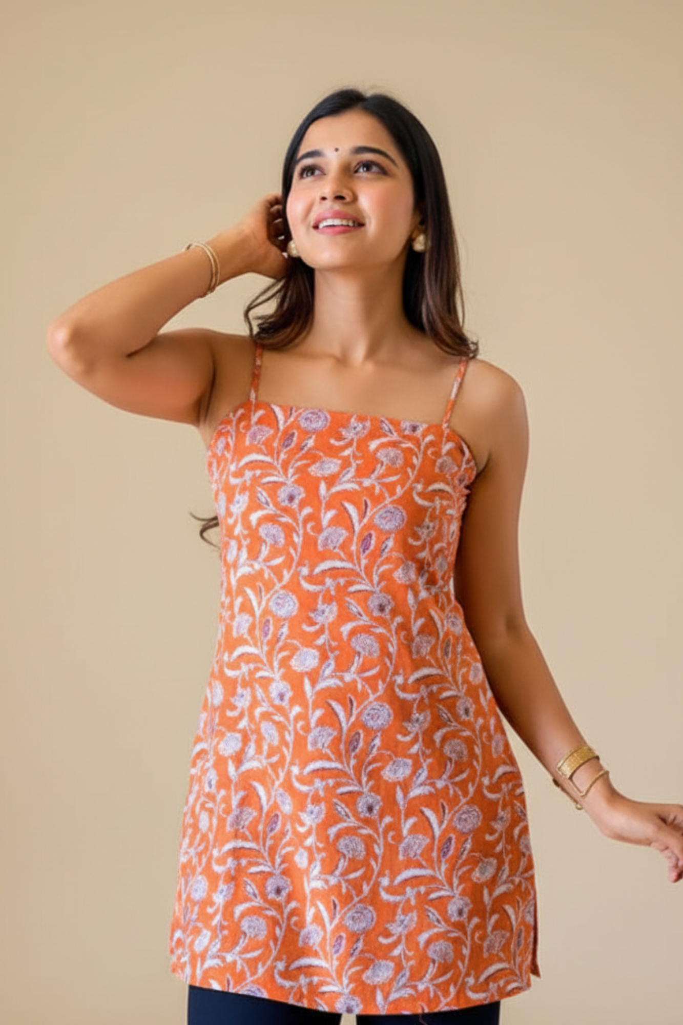 Roohani Spaghetti Strap Kurti