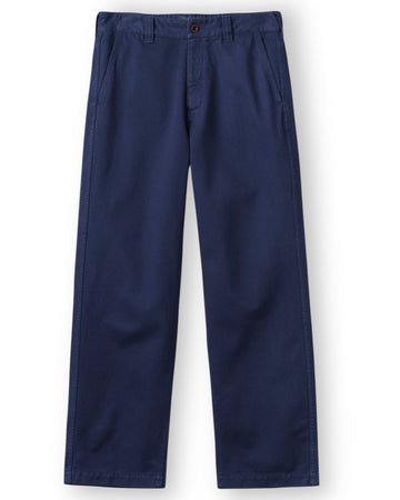 Blue Cotton Straight Fit Trousers