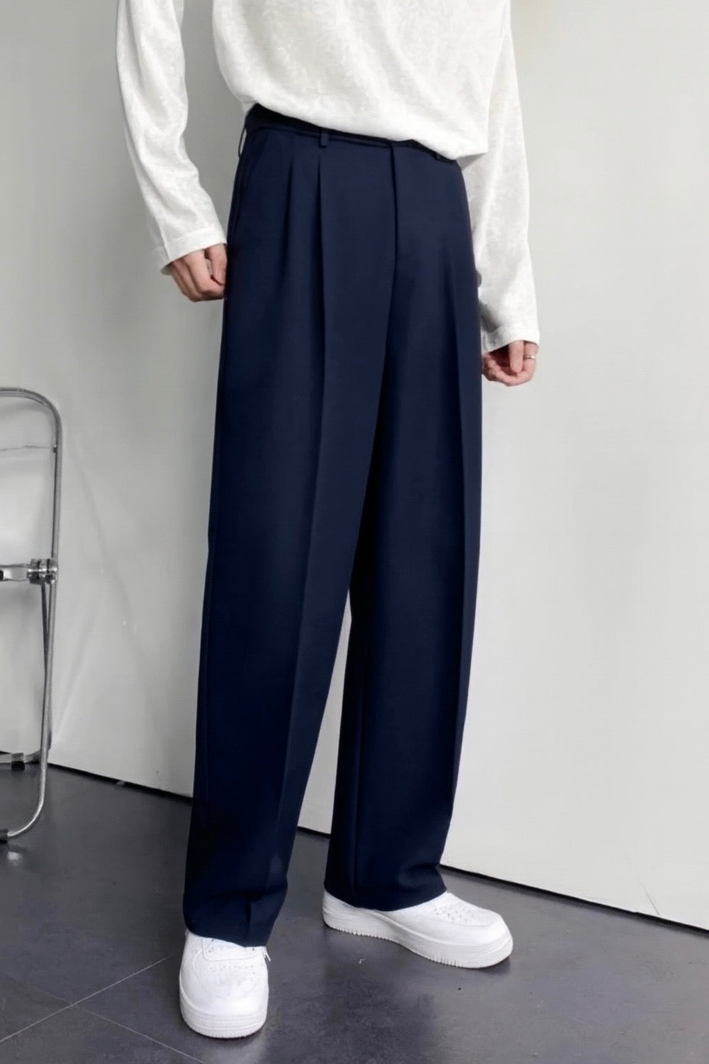 Navy Blue Korean Pants