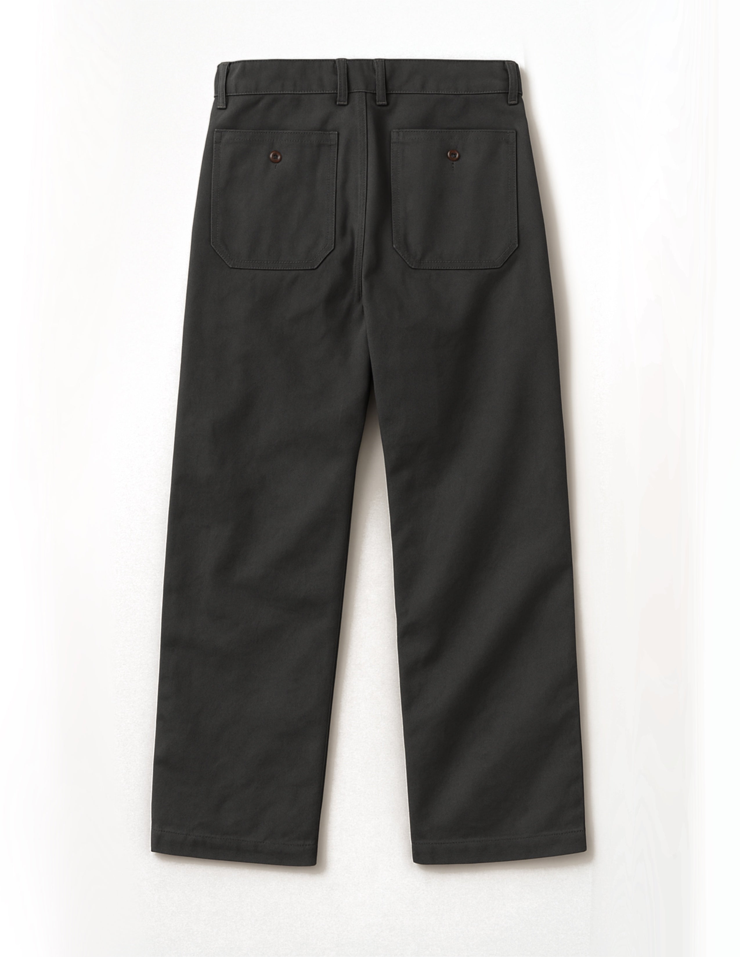 Grey Cotton Straight Fit Trousers