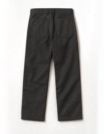 Grey Cotton Straight Fit Trousers