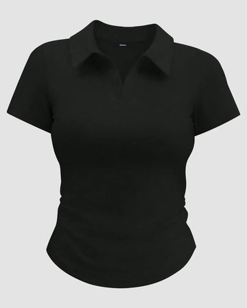 Black Collar T-Shirt for Women