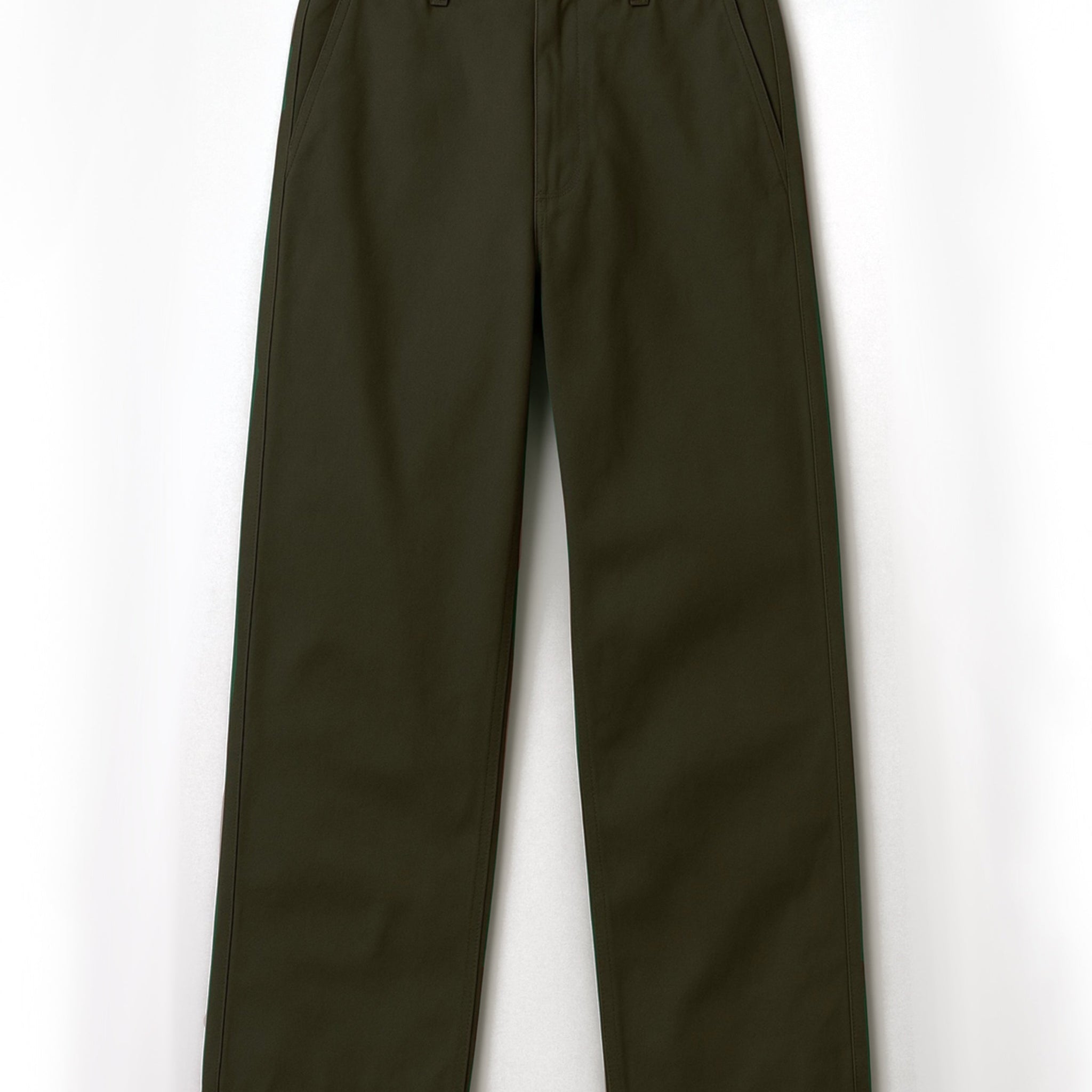 Green Cotton Straight Fit Trousers