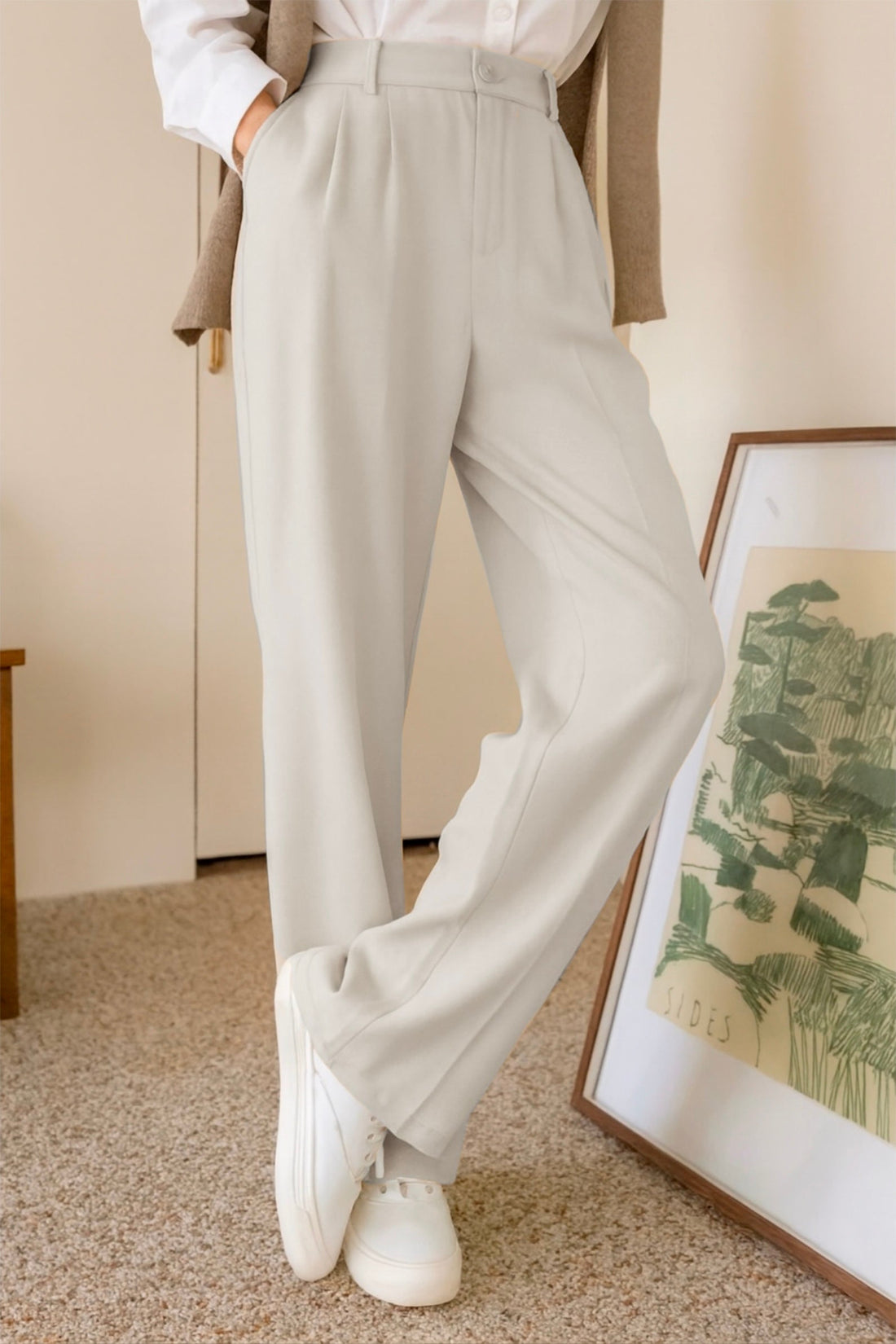 Relaxed Beige Pants