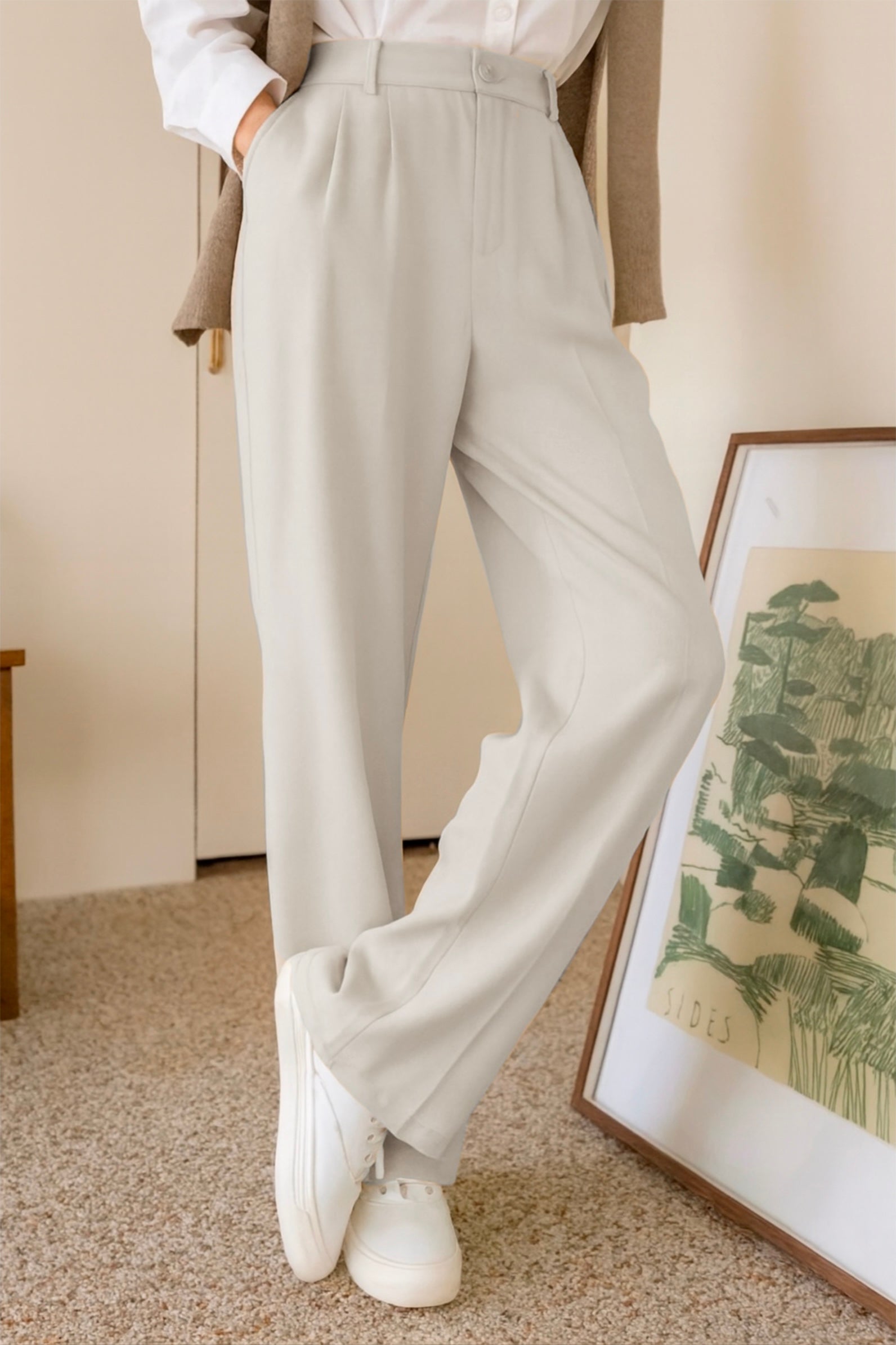 Relaxed Beige Pants