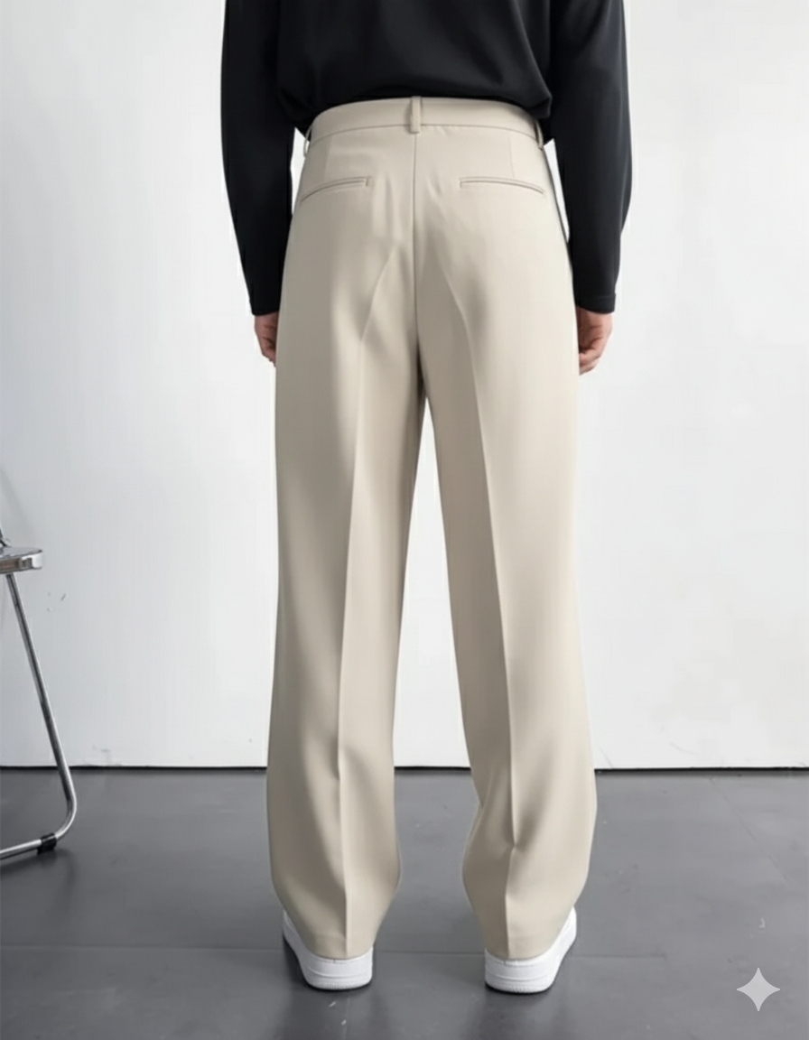 Matte Beige Korean Pants