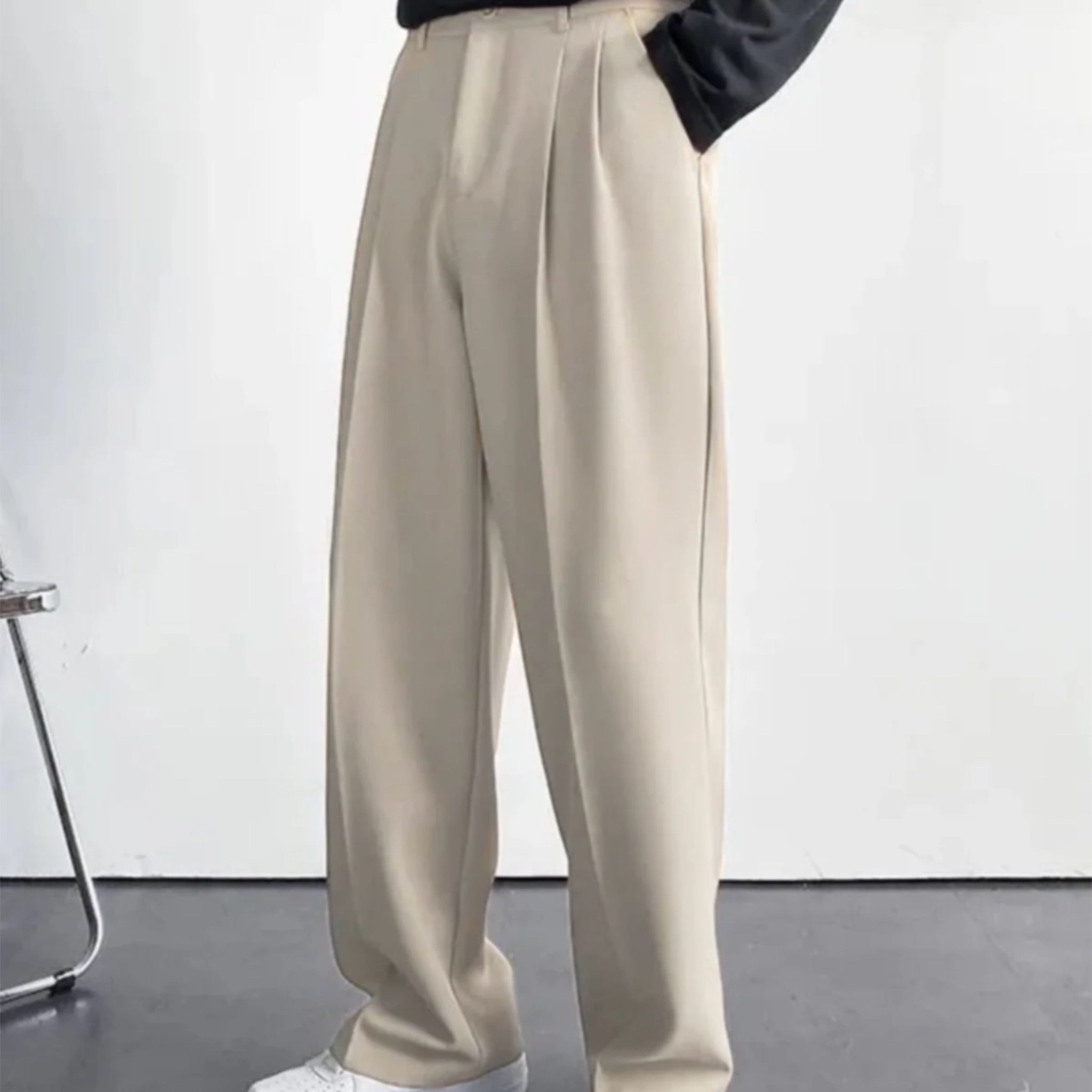 Matte Beige Korean Pants