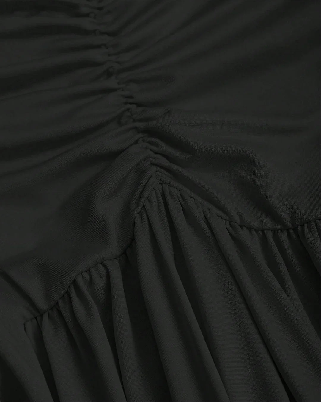 Ruched Halter Neck Backless Midi Dress in Black