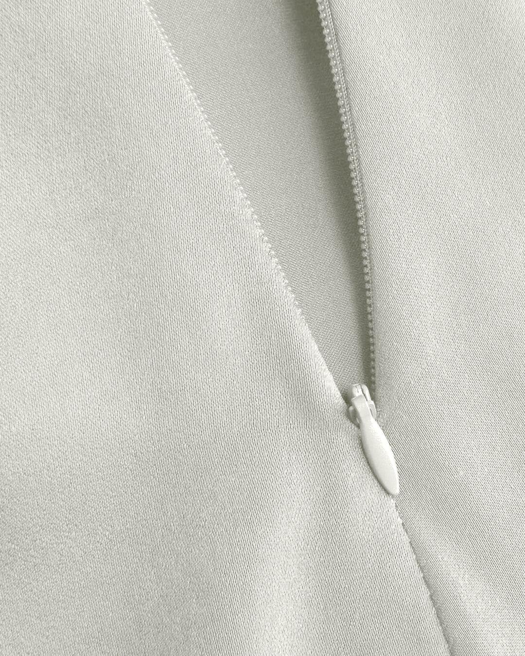 Solid Cowl Neck Slit Midi Dress in Off-White