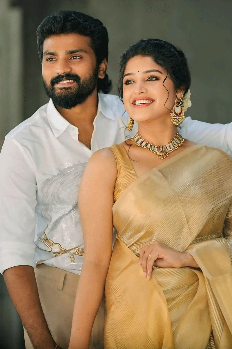 South Indian Actress Nayanthara Banarasi Silk Saree