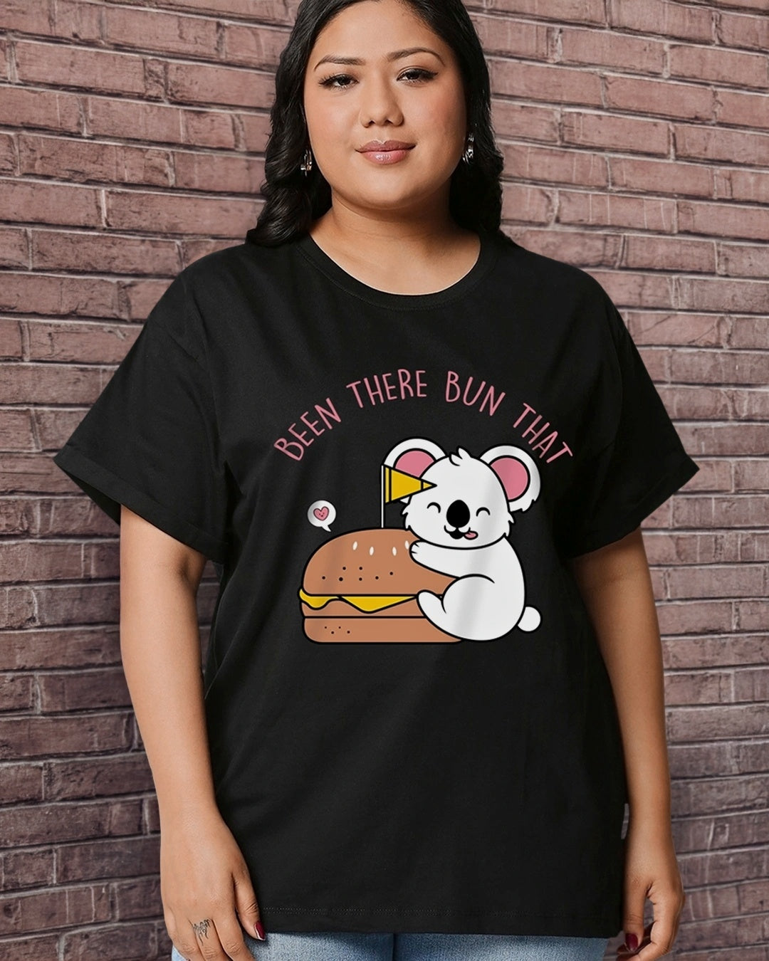 Women's Black Been There Graphic Printed Plus Size Boyfriend T-shirt