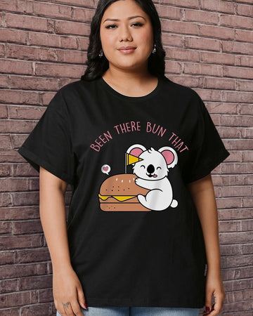 Women's Black Been There Graphic Printed Plus Size Boyfriend T-shirt